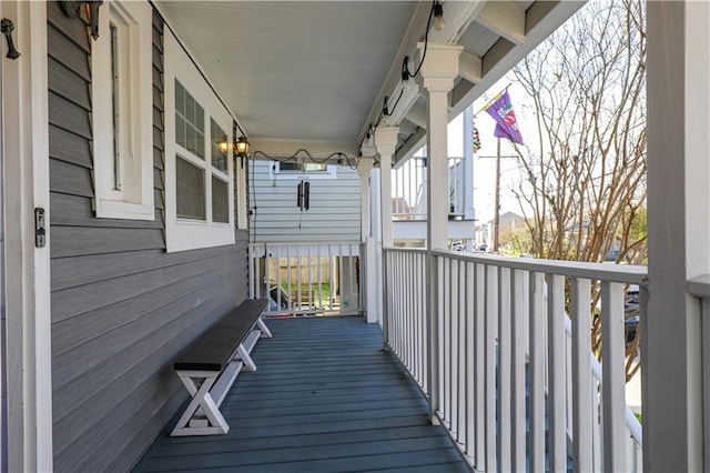 deck with covered porch