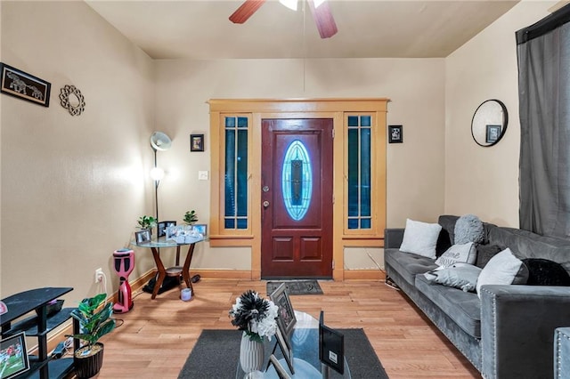 143537 France St, New Orleans, LA 70117 - entrance foyer with baseboards, ceiling fan, and wood finished floors