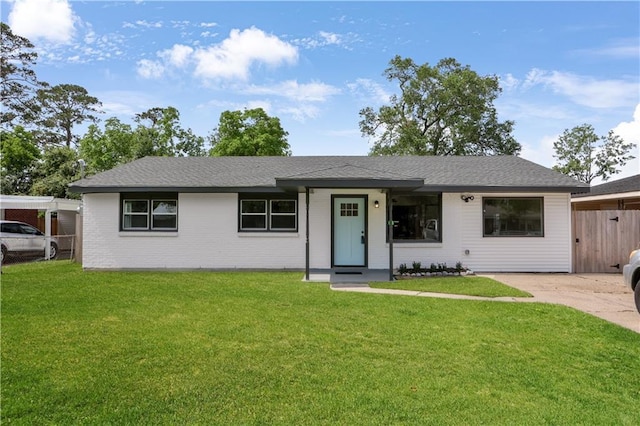 365 Olive Dr, Slidell, LA 70458 - single story home with a front lawn, fence, and brick siding