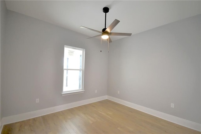 134 Gourgues St, Hahnville, LA 70057 - spare room featuring ceiling fan, light wood-style flooring, and baseboards