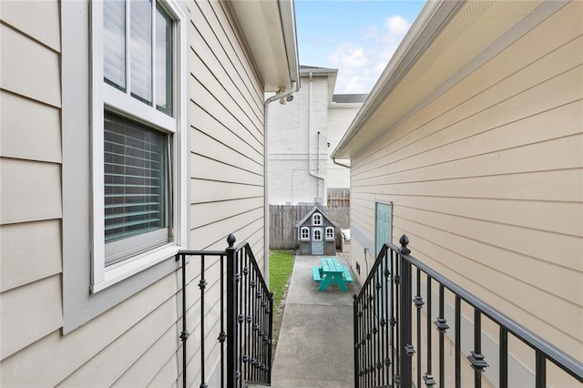 exterior space featuring a gate and fence