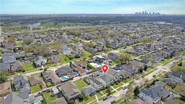 aerial view featuring a residential view