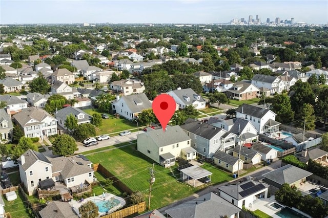 drone / aerial view featuring a residential view