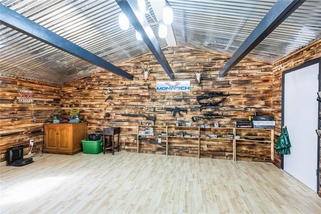 119 Vine St, New Iberia, LA 70560 - unfurnished living room featuring wood finished floors and wooden walls