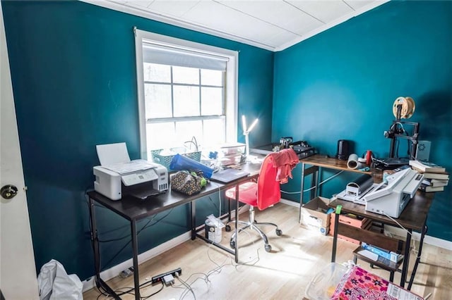 119 Vine St, New Iberia, LA 70560 - office featuring wood finished floors and ornamental molding