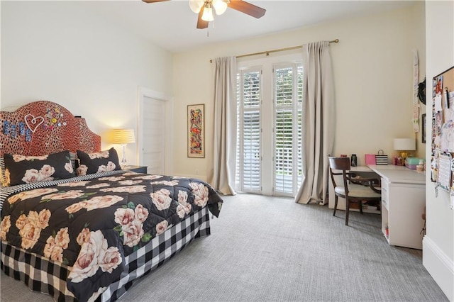 1930 Napoleon Ave, New Orleans, LA 70115 - carpeted bedroom with access to exterior and ceiling fan