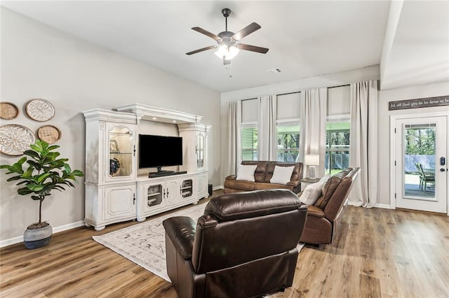 41379 Schafer Dr, Hammond, LA 70403 - living room with a ceiling fan and light wood finished floors