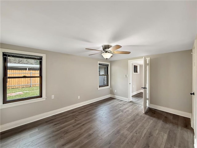 508 Sena Dr, Metairie, LA 70005 - spare room with dark wood-type flooring and a ceiling fan
