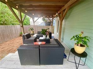 view of patio / terrace featuring a fenced backyard and outdoor lounge area