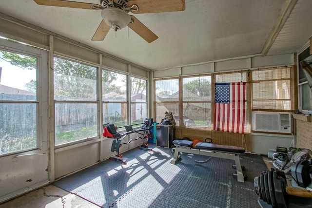 9025 Camille Ct, River Ridge, LA 70123 - sunroom / solarium featuring cooling unit and ceiling fan