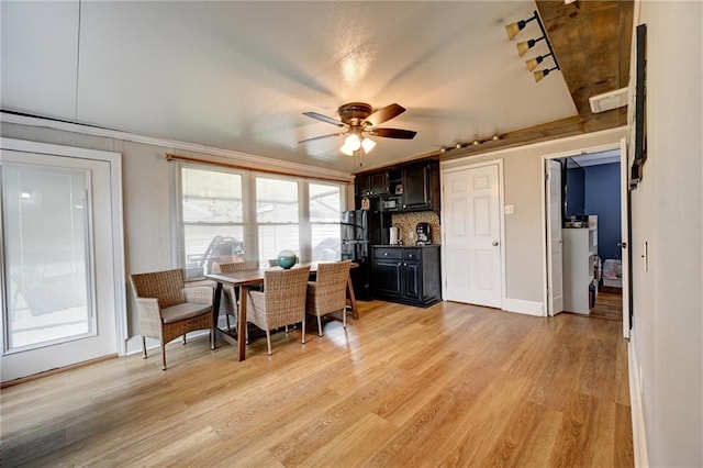 1901 N Turnbull Dr, Metairie, LA 70001 - dining area with a ceiling fan and light wood-style flooring