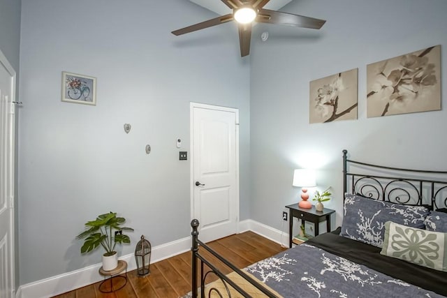 326 N Tonti St, New Orleans, LA 70119 - bedroom featuring dark wood-style floors and a ceiling fan