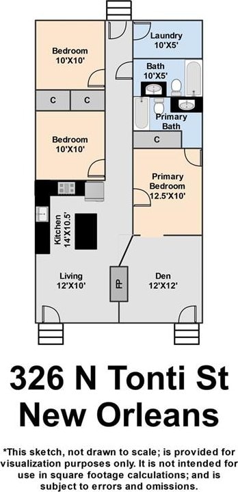 326 N Tonti St, New Orleans, LA 70119 - view of home floor plan