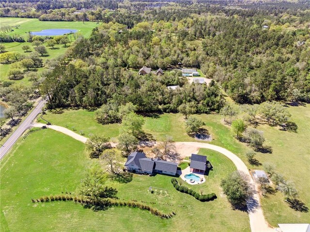 aerial view with a rural view