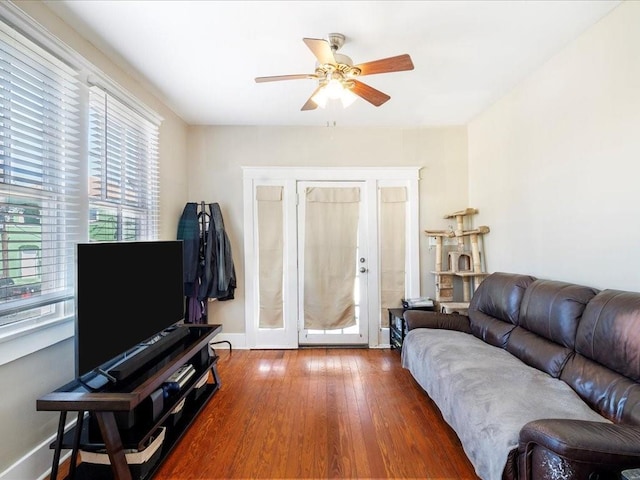 311214 General Taylor St, New Orleans, LA 70125 - living area featuring a ceiling fan and wood finished floors