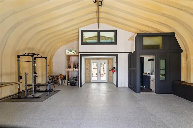 1612 Mossy St, Covington, LA 70433 - interior space featuring french doors and high vaulted ceiling