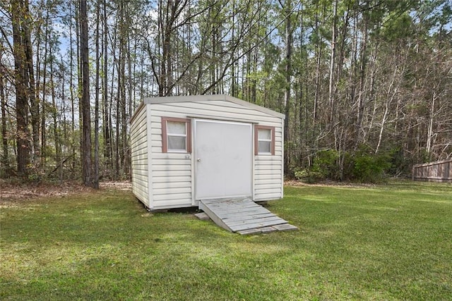 view of shed