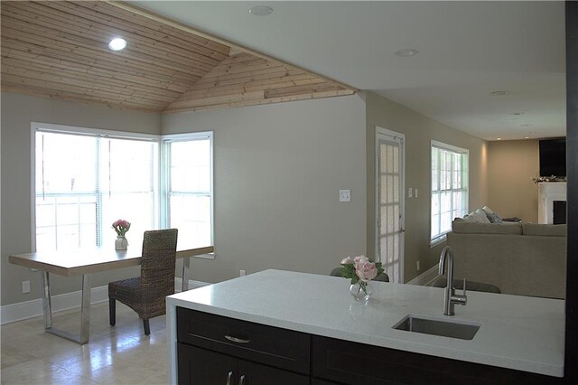 4043 S Pin Oak Ave, New Orleans, LA 70131 - kitchen with open floor plan, a healthy amount of sunlight, light countertops, and a sink