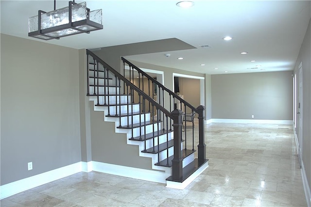 4043 S Pin Oak Ave, New Orleans, LA 70131 - stairway with visible vents, recessed lighting, and baseboards