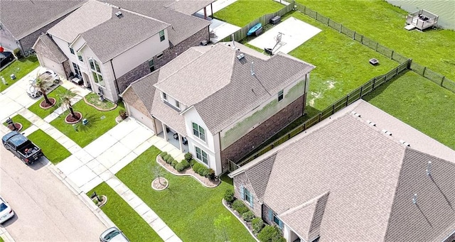 drone / aerial view with a residential view