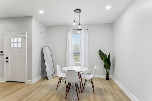 1413 Gordon St, New Orleans, LA 70117 - dining room with plenty of natural light, light wood-style floors, baseboards, and recessed lighting