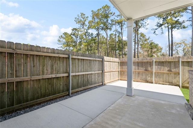 view of patio featuring a fenced backyard