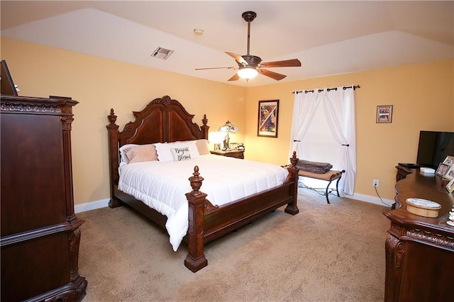 4504 Stella Dr, Meraux, LA 70075 - carpeted bedroom featuring visible vents, baseboards, and ceiling fan