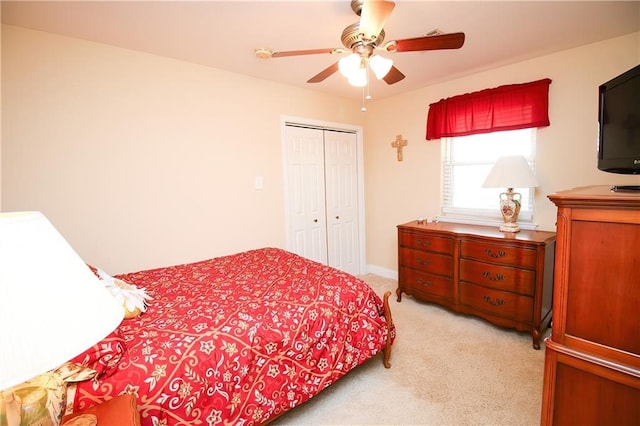 4504 Stella Dr, Meraux, LA 70075 - bedroom with a closet, ceiling fan, and carpet floors