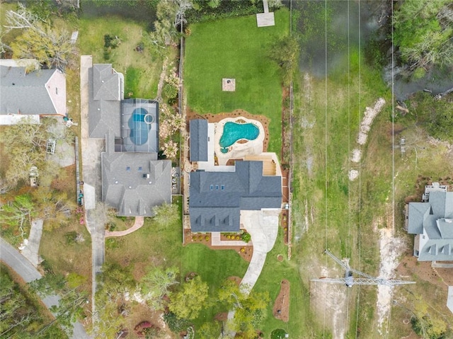bird's eye view of a pool