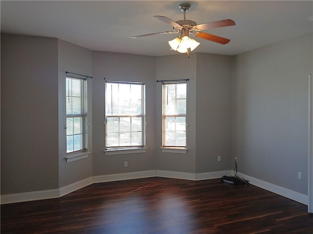 4800 Eastview Dr, New Orleans, LA 70126 - unfurnished room with baseboards, wood finished floors, and a ceiling fan
