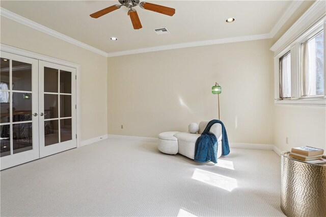 192 Forest Oaks Dr, New Orleans, LA 70131 - unfurnished room featuring visible vents, baseboards, carpet floors, and crown molding