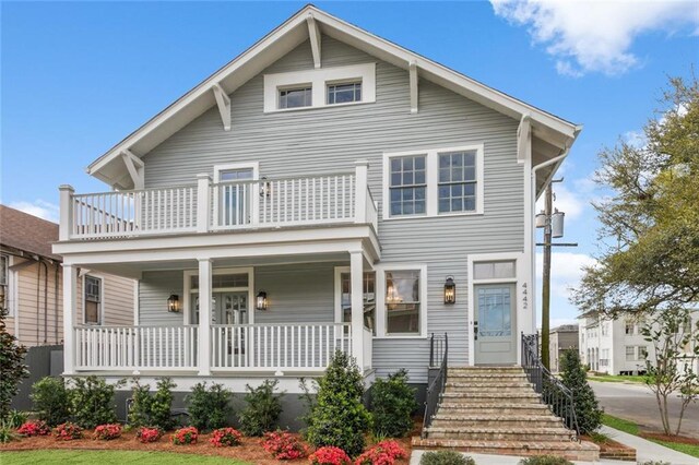 444244 S Johnson St, New Orleans, LA 70125 - view of front of property featuring a balcony and covered porch