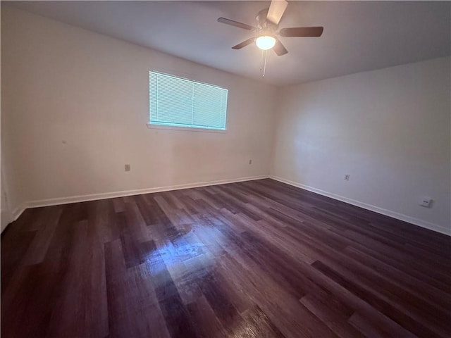 774-776 Holt Dr, Baton Rouge, LA 70815 - empty room with dark wood finished floors, baseboards, and a ceiling fan