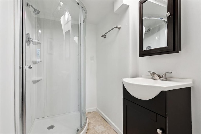 1338 Fern St, New Orleans, LA 70118 - full bath with a shower stall, baseboards, and vanity
