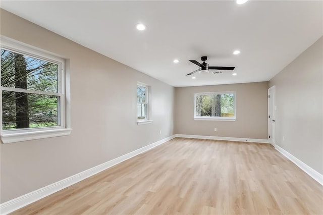 156 Belle Terre Blvd, Covington, LA 70433 - unfurnished room featuring recessed lighting, light wood finished floors, baseboards, and a ceiling fan