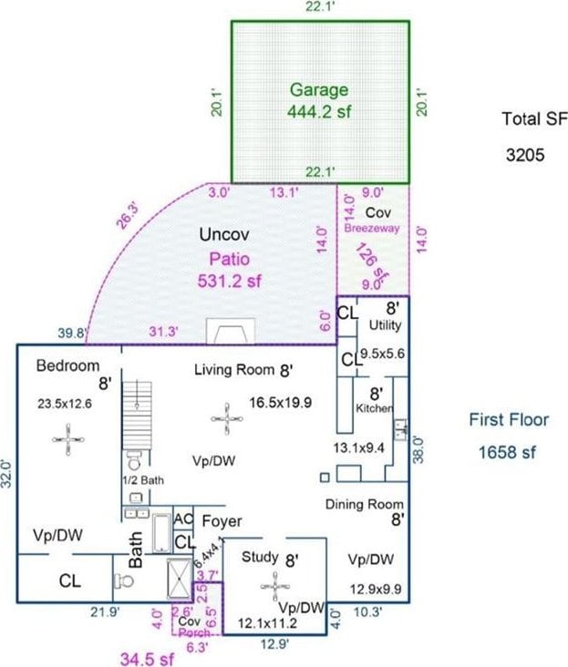 156 Belle Terre Blvd, Covington, LA 70433 - floor plan / room layout