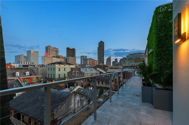 balcony featuring a view of city