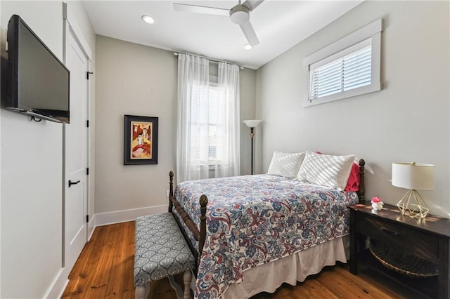 125 Elmira Ave, New Orleans, LA 70114 - bedroom with wood finished floors, ceiling fan, and recessed lighting