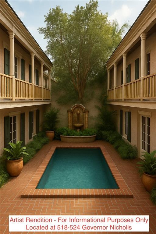 516 Governor Nicholls St Unit 401, New Orleans, LA 70116 - outdoor pool with a patio
