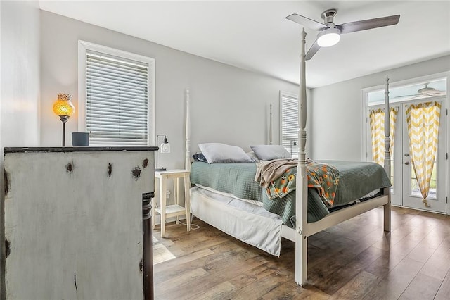 80055 Rollo Rd, Bush, LA 70431 - bedroom with access to exterior, wood finished floors, and a ceiling fan