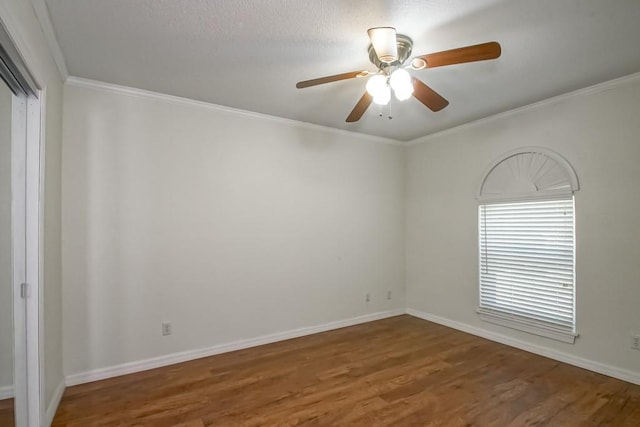 7984 Edgelake Ct, New Orleans, LA 70126 - unfurnished room featuring wood finished floors, ceiling fan, baseboards, and ornamental molding