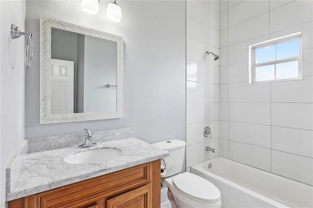 6309 Debore Dr, New Orleans, LA 70126 - bathroom featuring toilet, vanity, and shower / washtub combination