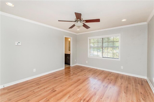 17168 E Little Italy Rd, Hammond, LA 70403 - spare room with baseboards, light wood-style floors, and crown molding