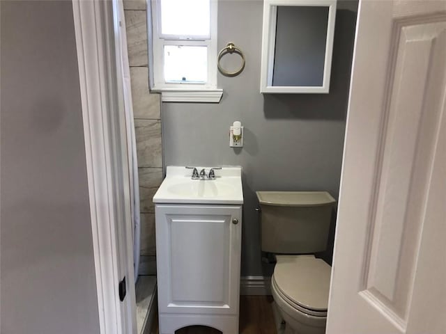bathroom featuring toilet and vanity