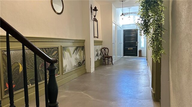 corridor with concrete floors