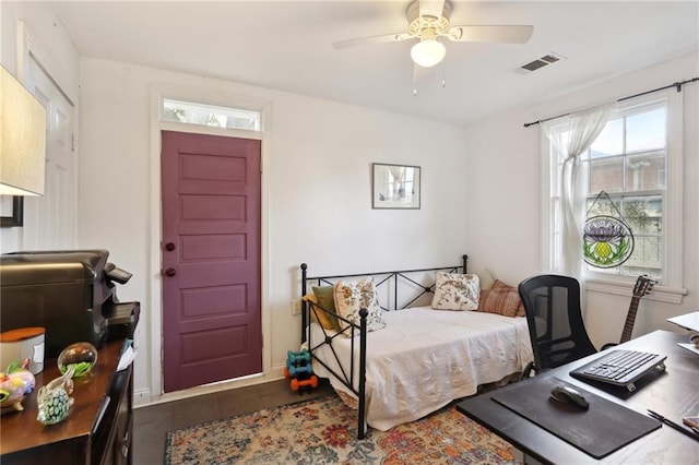 3701 Marigny St, New Orleans, LA 70122 - bedroom featuring visible vents and a ceiling fan