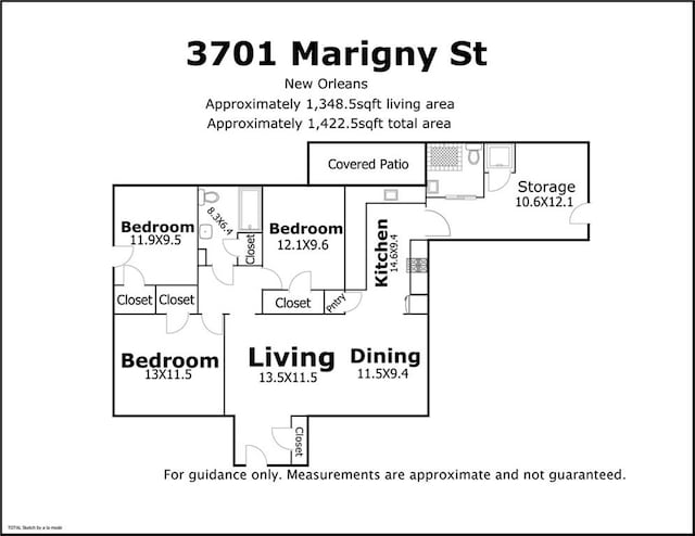 3701 Marigny St, New Orleans, LA 70122 - plan