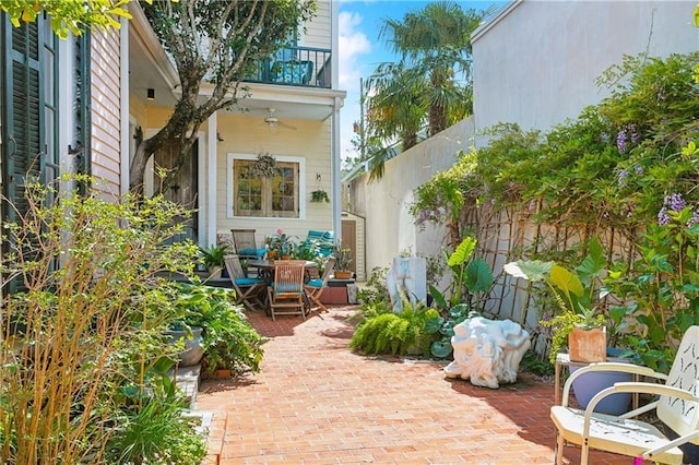 3342 Bell St, New Orleans, LA 70119 - view of patio / terrace featuring a fenced backyard and a balcony