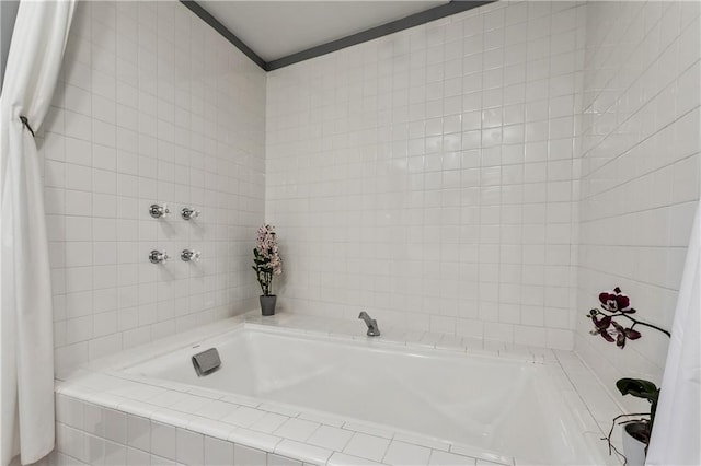 3342 Bell St, New Orleans, LA 70119 - full bathroom with tiled bath, tiled shower, and tile walls