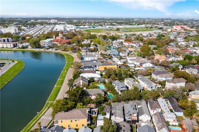 3342 Bell St, New Orleans, LA 70119 - birds eye view of property featuring a residential view and a water view
